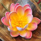 Wasserlilie Blüte Lotus Kunstblume Pink Gelb 8cm