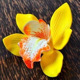 Blüten Kunstblumen Orchidee Gelb-Orange